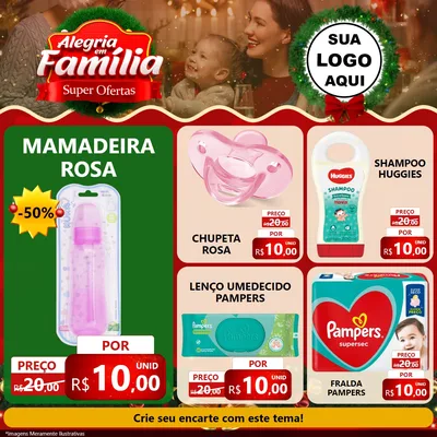 Modelo de Rede Social para Feed Facebook com o tema Alegria Em Família - Super Ofertas para Bebês