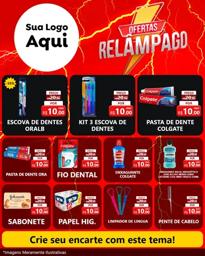 Modelo de Rede Social para Feed Instagram com o tema Ofertas Relâmpago para Higiene Pessoal