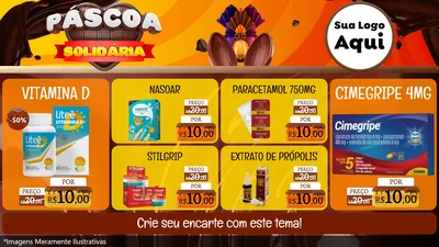 Modelo de TV para TV Horizontal com o tema Páscoa Solidária para Farmácia
