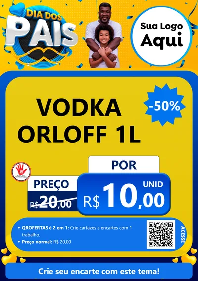 Modelo de Cartaz para Cartaz A4 Vertical com o tema Dia dos Pais para Distribuidora de bebidas