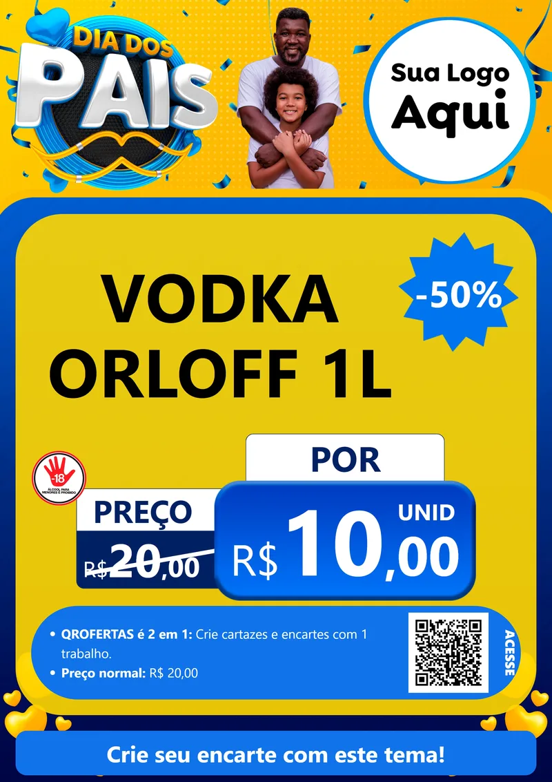 Modelo de Cartaz para Cartaz A4 Vertical com o tema Dia dos Pais para Distribuidora de bebidas