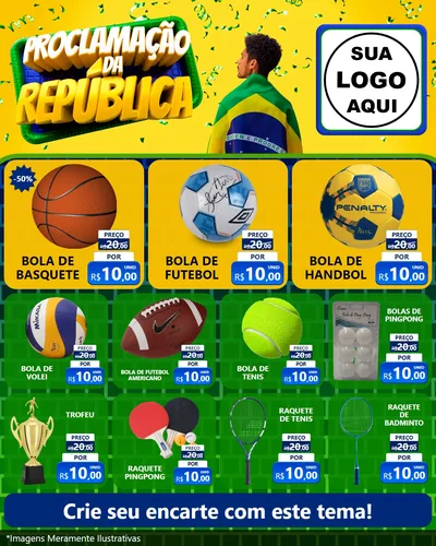 Modelo de Rede Social para Feed Instagram com o tema Proclamação da República para Artigos Esportivos