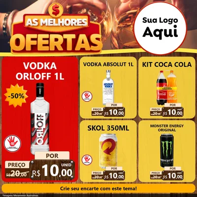 Modelo de Rede Social para Feed Facebook com o tema As Melhores Ofertas para Distribuidora de bebidas
