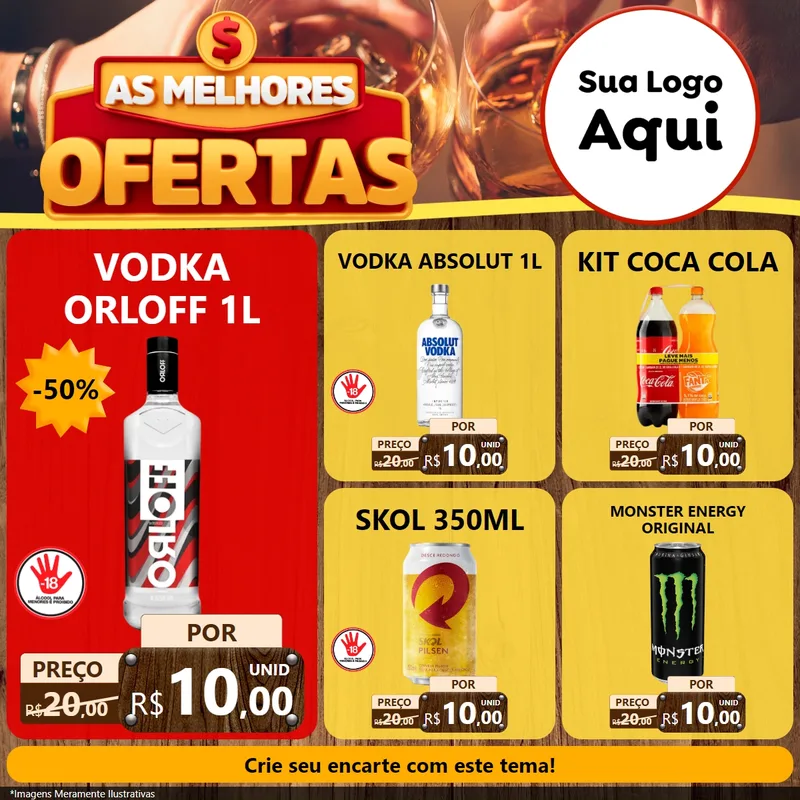 Modelo de Rede Social para Feed Facebook com o tema As Melhores Ofertas para Distribuidora de bebidas