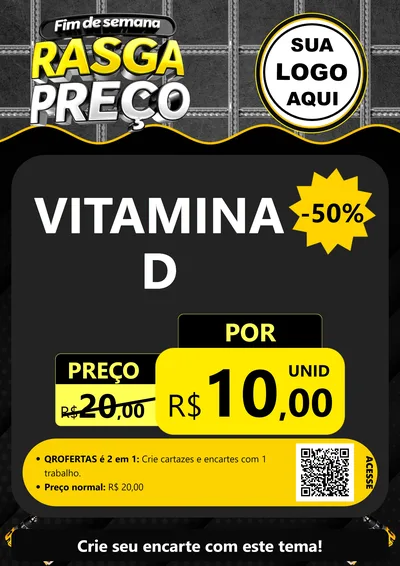 Modelo de Cartaz para Cartaz A4 Vertical com o tema Fim de Semana Rasga Preço para Farmácia