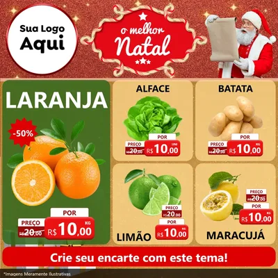 Modelo de Rede Social para Feed Facebook com o tema O Melhor Natal para Hortifrúti