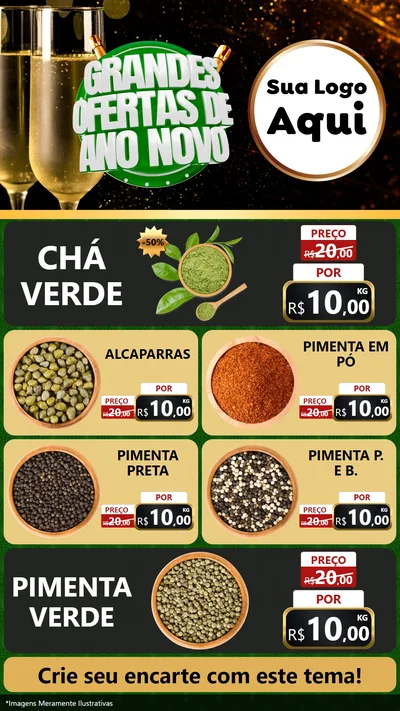 Modelo de TV para TV Vertical com o tema Grandes Ofertas de Ano Novo para Produtos Naturais