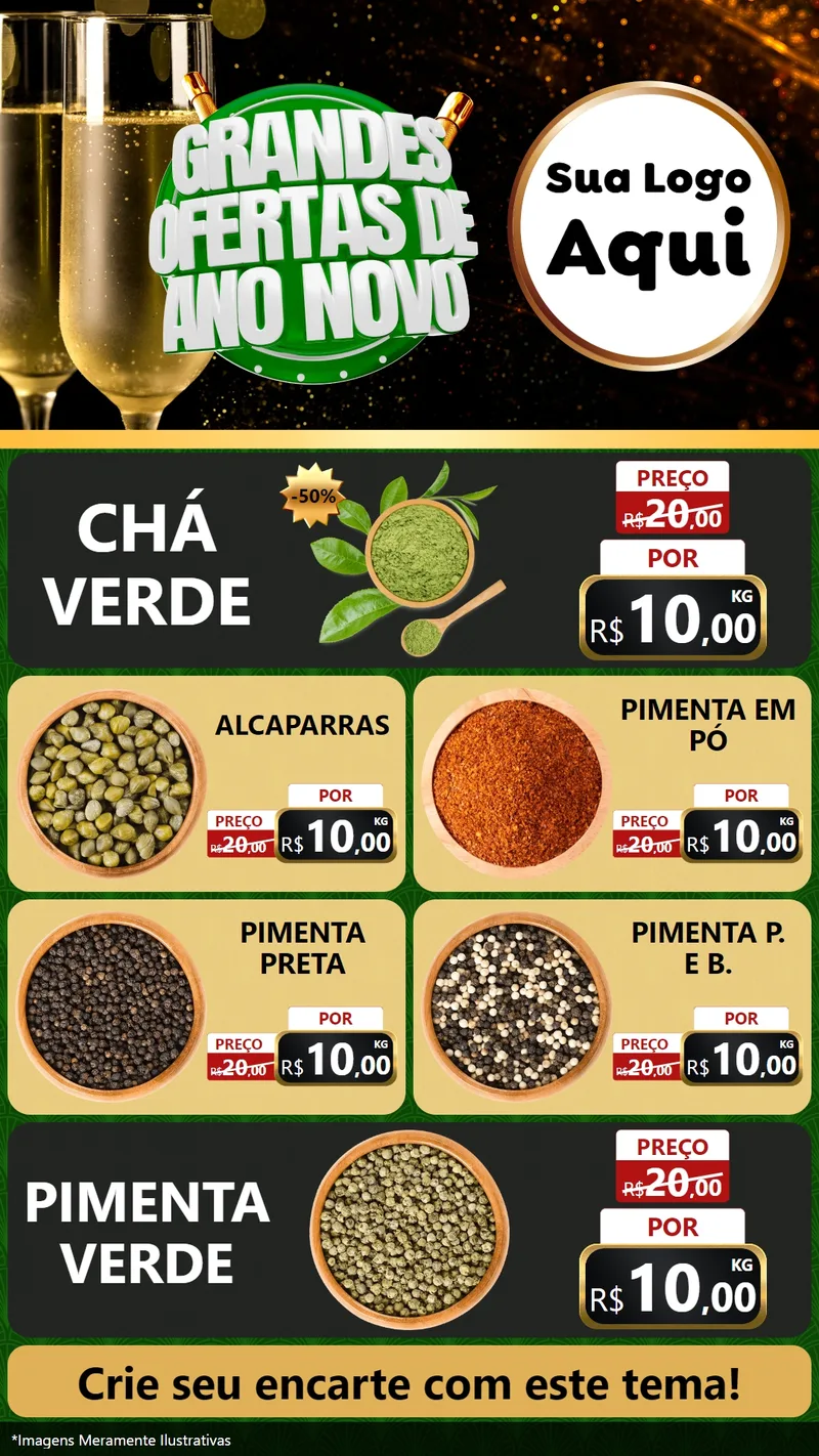 Modelo de TV para TV Vertical com o tema Grandes Ofertas de Ano Novo para Produtos Naturais