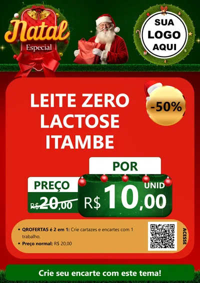 Modelo de Cartaz para Cartaz A4 Vertical com o tema Natal Especial para Frios e Laticínios