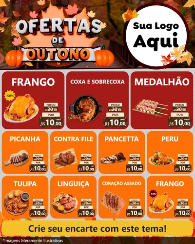 Modelo de Rede Social para Feed Instagram com o tema Ofertas de Outono para Assados