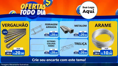 Modelo de TV para TV Horizontal com o tema Ofertas Todo Dia para Ferragens