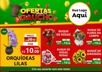 Modelo de Encarte para Encarte A4 Horizontal com o tema Ofertas Semana Do Gaúcho para Floricultura e jardim