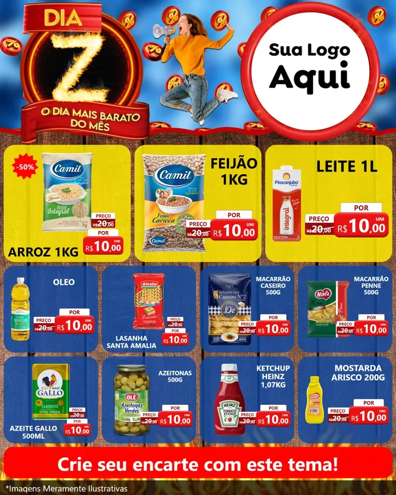 Modelo de Rede Social para Feed Instagram com o tema Dia Z - O Dia Mais Barato Do Mês para Supermercado