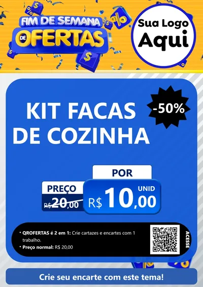 Modelo de Cartaz para Cartaz A4 Vertical com o tema Fim de Semana de Ofertas para Utilidades Domésticas