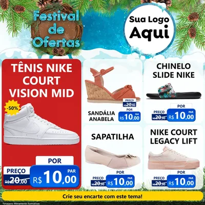 Modelo de Rede Social para Feed Facebook com o tema Festival de Ofertas - Inverno para Calçados