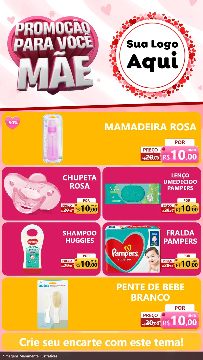 Modelo de TV para TV Vertical com o tema Promoção Para Você Mãe para Bebês