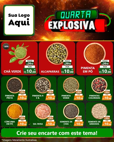 Modelo de Rede Social para Feed Instagram com o tema Quarta Explosiva para Produtos Naturais