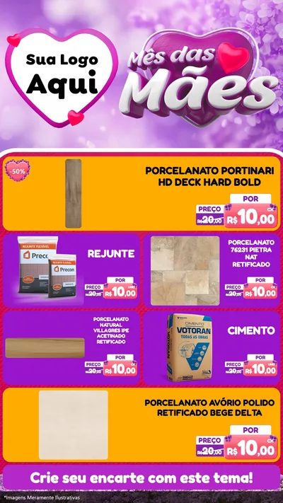 Modelo de TV para TV Vertical com o tema Mês das Mães para Pisos e revestimentos