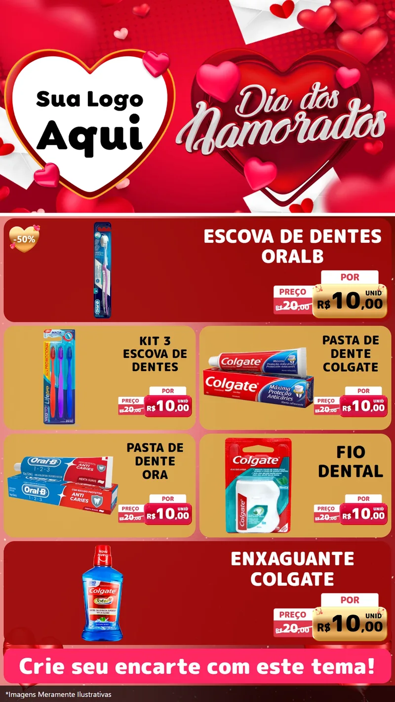 Modelo de TV para TV Vertical com o tema Dia Dos Namorados para Higiene Pessoal