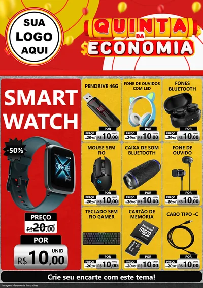 Modelo de Encarte para Encarte A4 Vertical com o tema Quinta da Economia para Informática