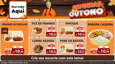 Modelo de TV para TV Horizontal com o tema Especial Outono para Restaurante