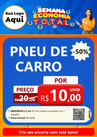 Modelo de Cartaz para Cartaz A4 Vertical com o tema Semana Economia Total para Auto peças