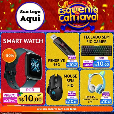 Modelo de Rede Social para Feed Facebook com o tema Esquenta de Carnaval para Informática