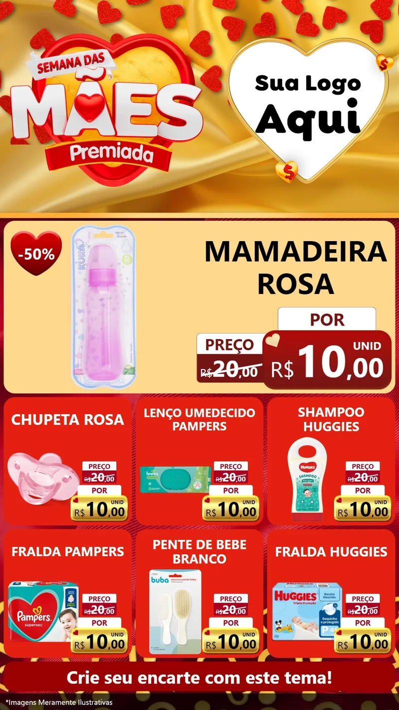 Modelo de Rede Social para Stories com o tema Semana das Mães Premiada para Bebês