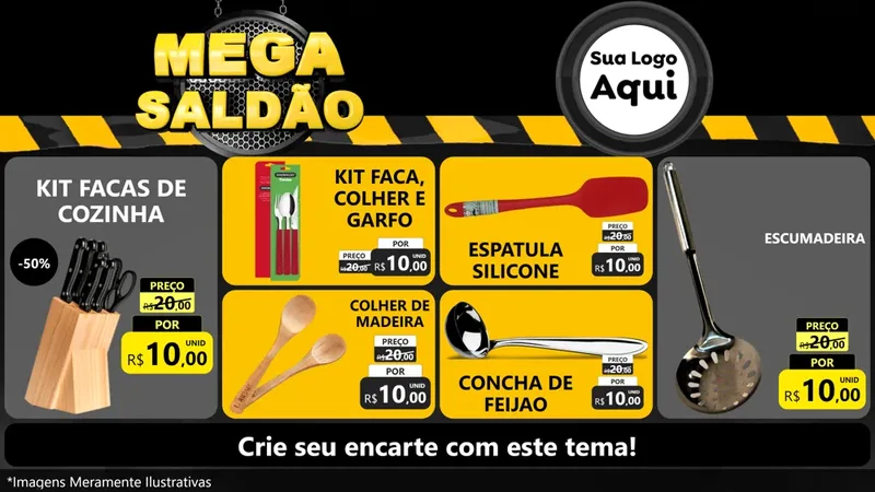 Modelo de TV para TV Horizontal com o tema Mega Saldão para Utilidades Domésticas
