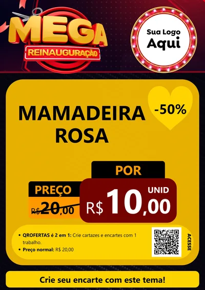 Modelo de Cartaz para Cartaz A4 Vertical com o tema Mega Reinauguração para Bebês