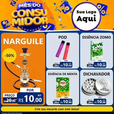 Modelo de Rede Social para Feed Facebook com o tema Mês do Consumidor para Tabacaria
