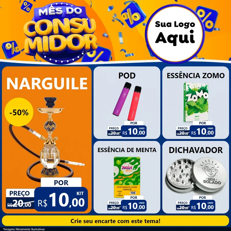 Modelo de Rede Social para Feed Facebook com o tema Mês do Consumidor para Tabacaria