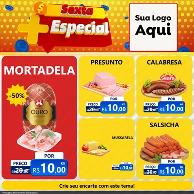 Modelo de Rede Social para Feed Facebook com o tema Sexta Mais Especial para Frios e Laticínios