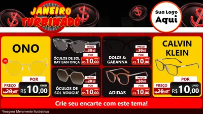 Modelo de TV para TV Horizontal com o tema Janeiro Turbinado para Óticas