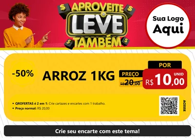 Modelo de Cartaz para Cartaz A4 Horizontal com o tema Aproveite e Leve Também para Supermercado