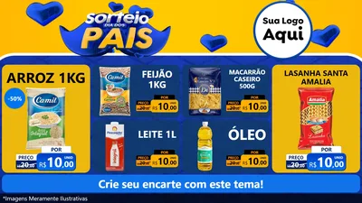 Modelo de TV para TV Horizontal com o tema Sorteio Dia dos Pais para Supermercado