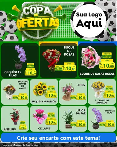 Modelo de Rede Social para Feed Instagram com o tema Copa De Ofertas para Floricultura e jardim