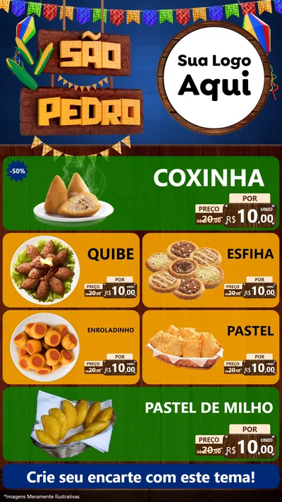 Modelo de TV para TV Vertical com o tema São Pedro para Salgadaria
