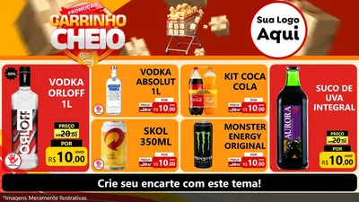 Modelo de TV para TV Horizontal com o tema Promoção carrinho cheio para Distribuidora de bebidas