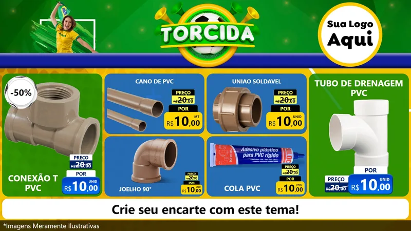 Modelo de TV para TV Horizontal com o tema Torcida para Tubos e conexões