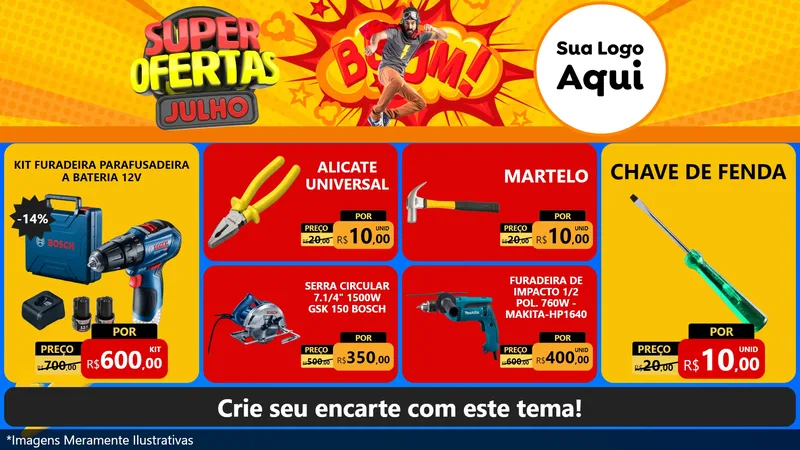 Modelo de TV para TV Horizontal com o tema Super Ofertas Julho para Maquinas e Ferramentas