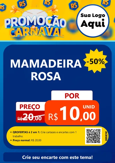 Modelo de Cartaz para Cartaz A4 Vertical com o tema Promoção de Carnaval para Bebês