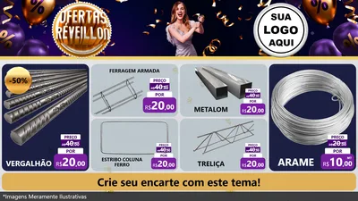 Modelo de TV para TV Horizontal com o tema Ofertas de Réveillon para Ferragens