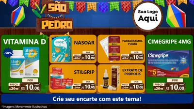 Modelo de TV para TV Horizontal com o tema São Pedro para Farmácia