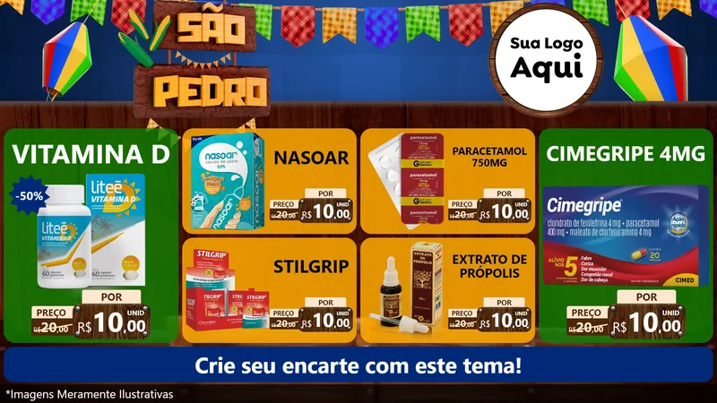 Modelo de TV para TV Horizontal com o tema São Pedro para Farmácia