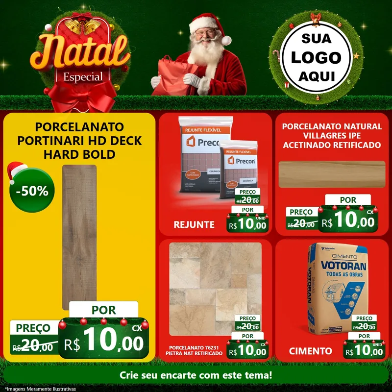 Modelo de Rede Social para Feed Facebook com o tema Natal Especial para Pisos e revestimentos