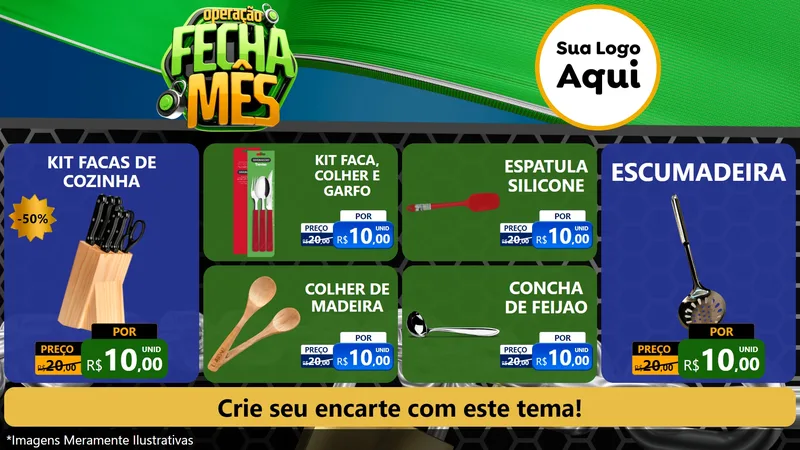 Modelo de TV para TV Horizontal com o tema Operação Fecha Mês para Utilidades Domésticas
