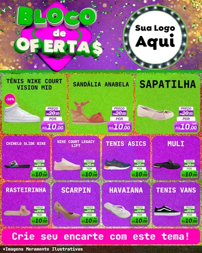 Modelo de Rede Social para Feed Instagram com o tema Bloco de Ofertas para Calçados