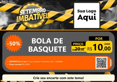 Modelo de Cartaz para Cartaz A4 Horizontal com o tema Setembro Imbatível para Artigos Esportivos