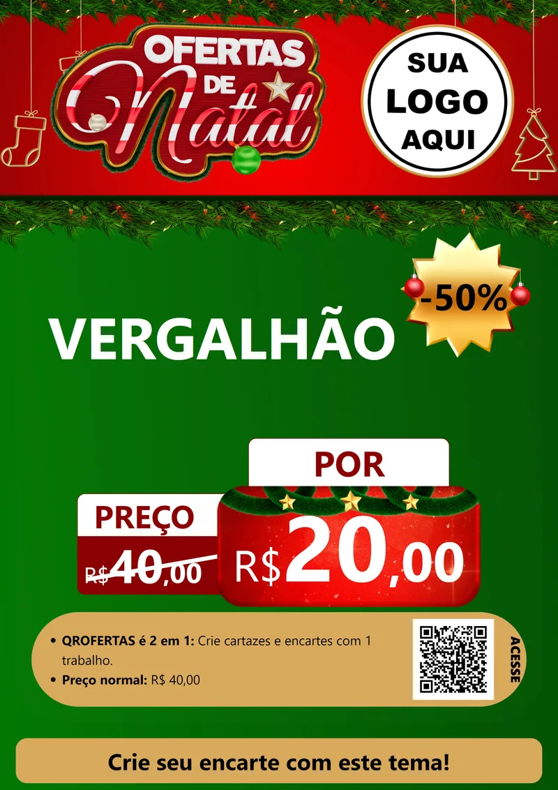 Modelo de Cartaz para Cartaz A4 Vertical com o tema Ofertas de Natal para Ferragens